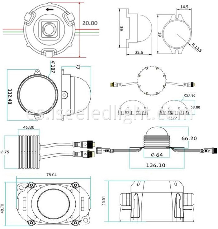 RGB LED Pixel DMX Addressable dimension